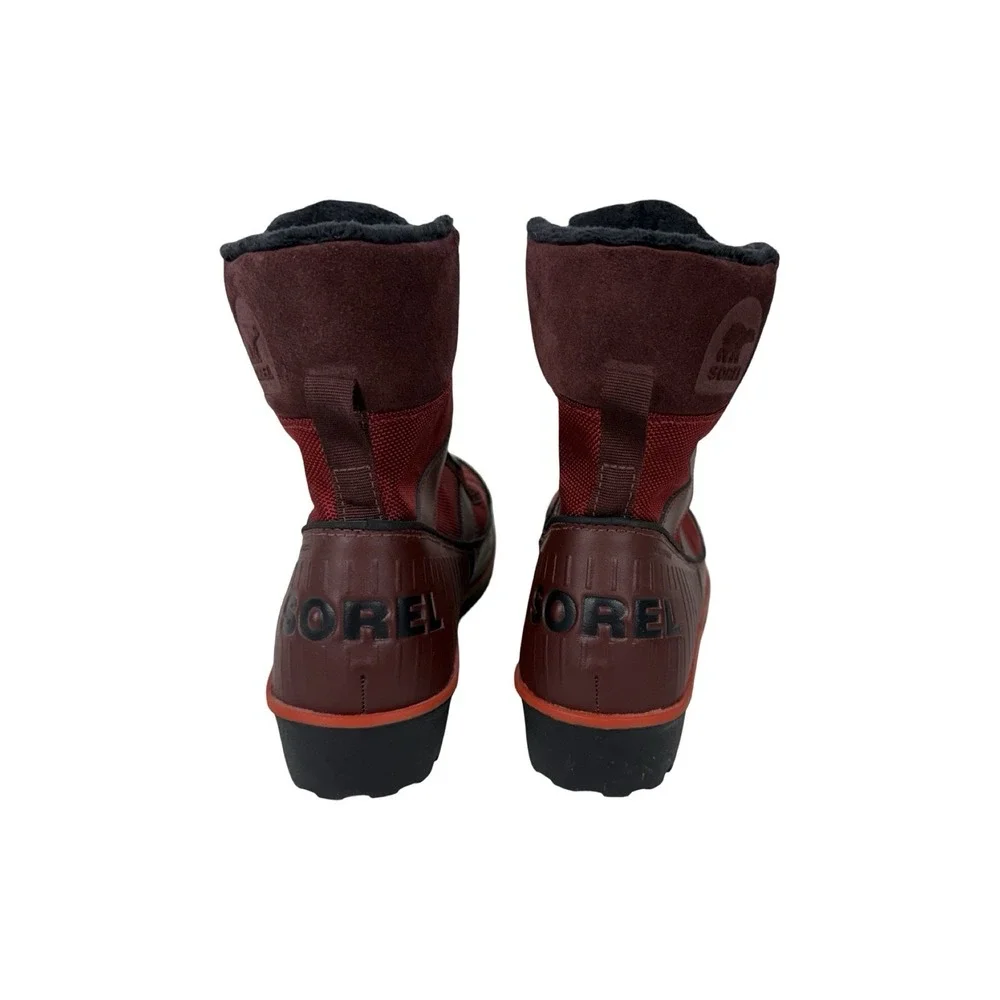 Sorel Tivoli II Women 7.5 Boots Red Insulated Waterproof Lace Up Snow Hiking EUC